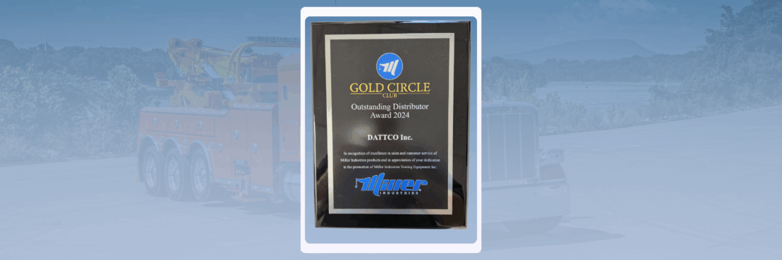 New England TruckMaster 2024 Gold Circle Award overlaid an image of a rotator